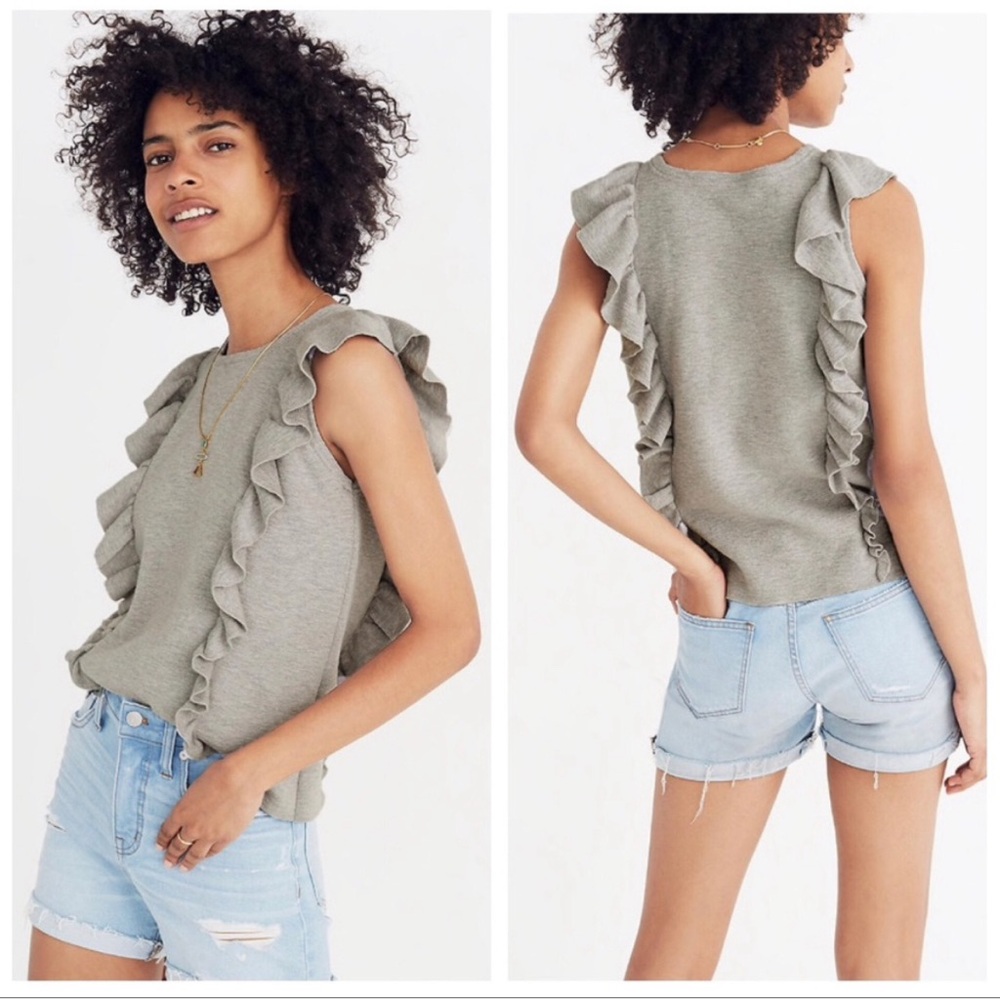 Madewell szM rufffle sweater sleeveless tank